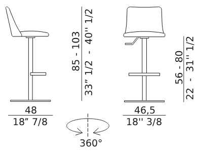 Размеры Барный стул Eforma Max stool swivel
