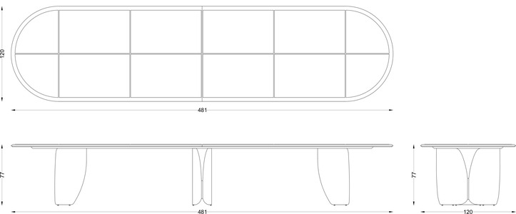 Размеры Конференц-стол Antonelli Atelier Belmont