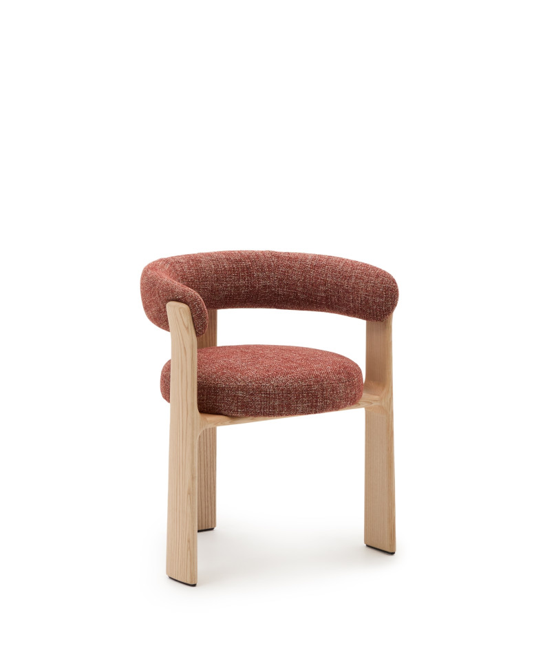 Стул La Forma Granite на 3 ножках 49 x 57 x h73 см, из терракотового шенилла и массива ясеня