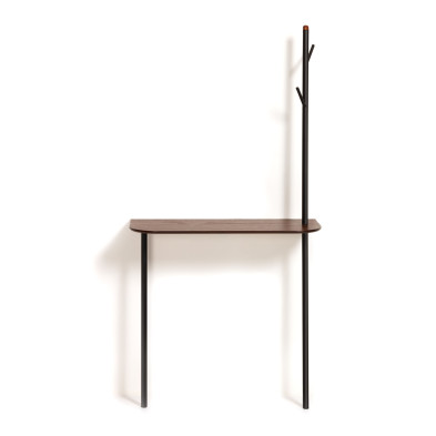 Консоль и вешалка La Forma Marcolina 80 x 30 x h160 см, чёрная, из дуба