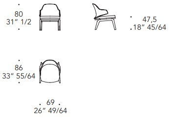 Размеры Кресло Reflex Disegno Vela Poltroncina Размеры Кресло Reflex Disegno Vela Poltroncina