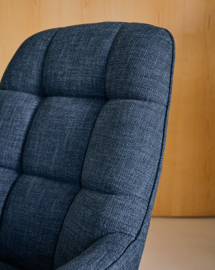 Вращающееся кресло La Forma Jaspe 76 x 85 x h98 см, синее, с серым металлом