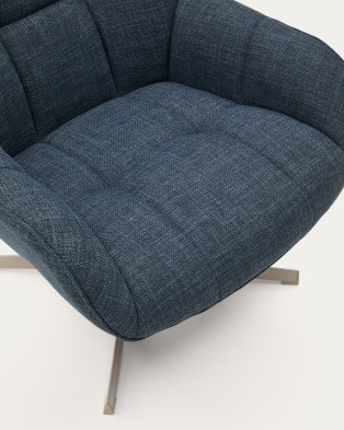 Вращающееся кресло La Forma Jaspe 76 x 85 x h98 см, синее, с серым металлом