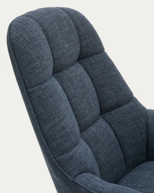 Вращающееся кресло La Forma Jaspe 76 x 85 x h98 см, синее, с серым металлом