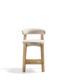 Полубарный стул La Forma Granite 53 x 52 x h90 см, из бежевого шенилла и ясеня, высота сиденья 65 см