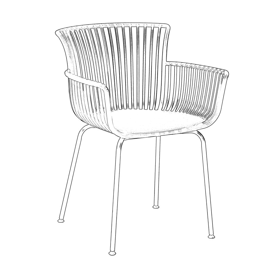 Садовый стул La Forma Surpika 58 x 55 x h80 см, чёрный