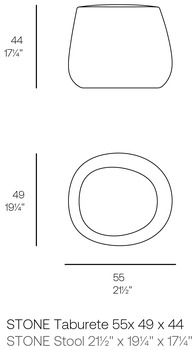 Размеры Табурет Vondom Stone