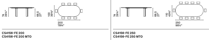Размеры Стол Calligaris Sandy CS4156-fe-200