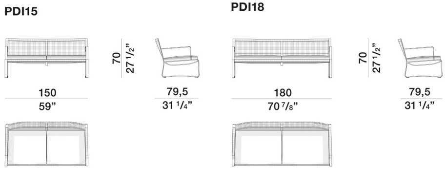 Размеры Диван Molteni Phoenix