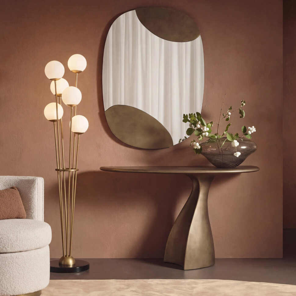 Консоль Fratelli Barri Imola 140 x 40 x h76 см, состаренная латунь