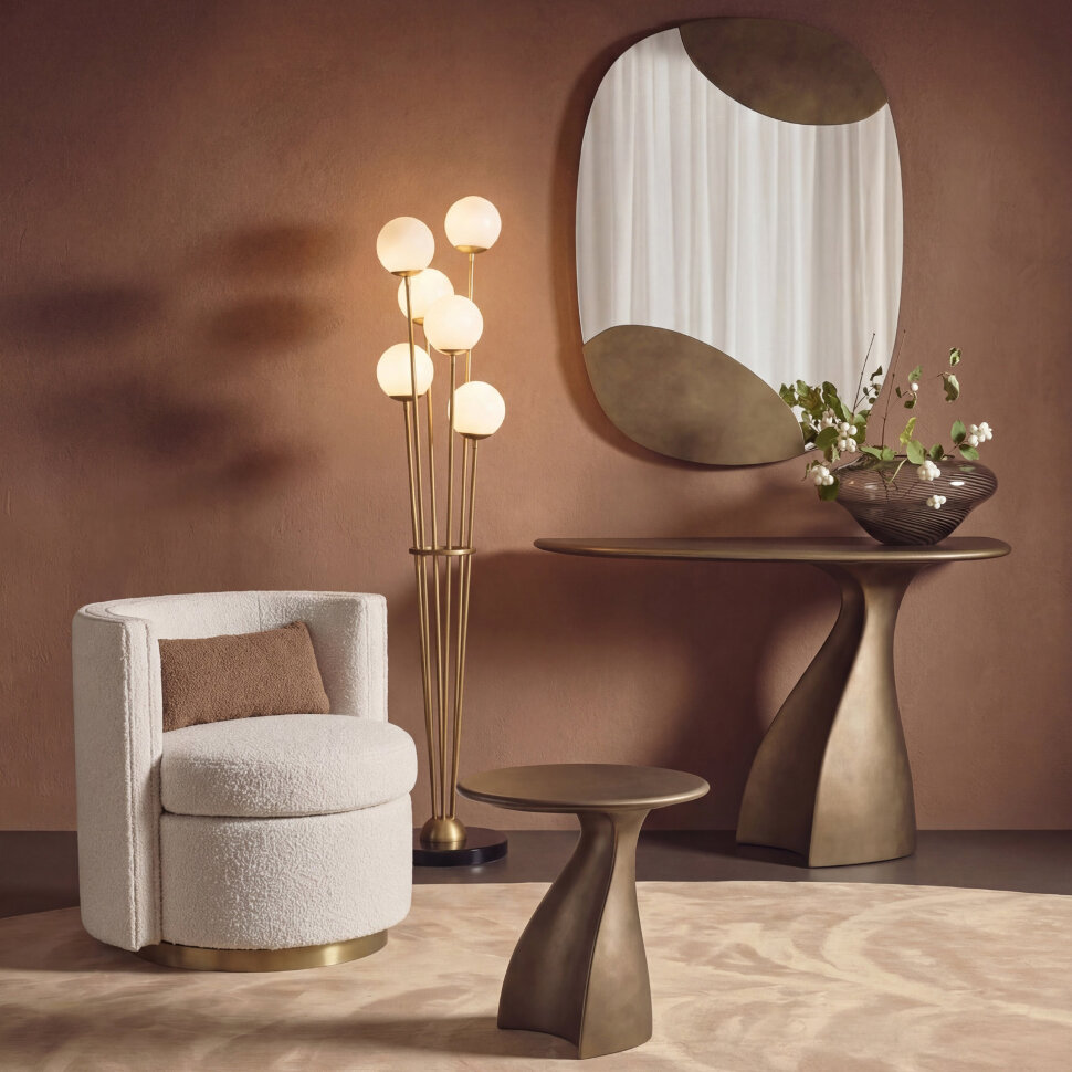 Консоль Fratelli Barri Imola 140 x 40 x h76 см, состаренная латунь - стиль