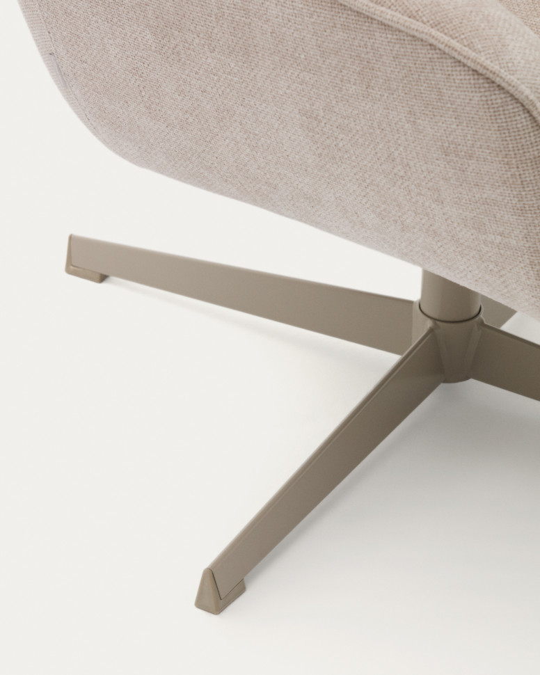 Кресло La Forma Teryl 81 x 85 x h99 см, из шенилла бежевого цвета с серым металлом