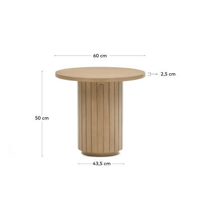 Журнальный столик La Forma Licia диаметр 60 x h50 см, из массива дерева манго