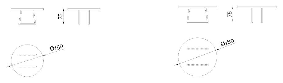 Размеры Стол Rugiano Decoro Round