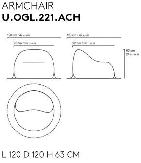 Размеры Кресло Jumbo Collection Oglof