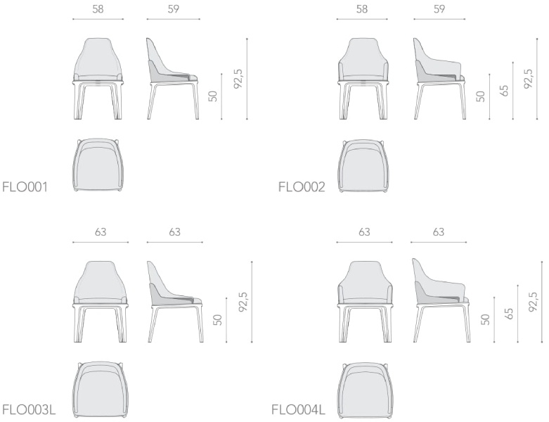 Размеры Стул Asnaghi Flora & Flora large Размеры Стул Asnaghi Flora & Flora large