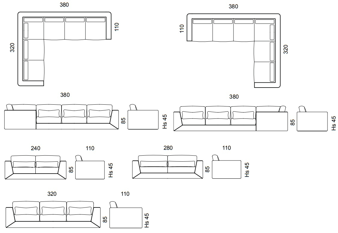 Размеры Диван Dv home collection Cooper divano