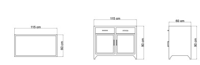 Буфет Madison Skyline Design Madison 115 x 60 x 90h nc89493