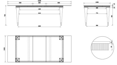 Обеденный стол раздвижной Fratelli Barri Rimini 190/240 x 100 x 76h nc42940