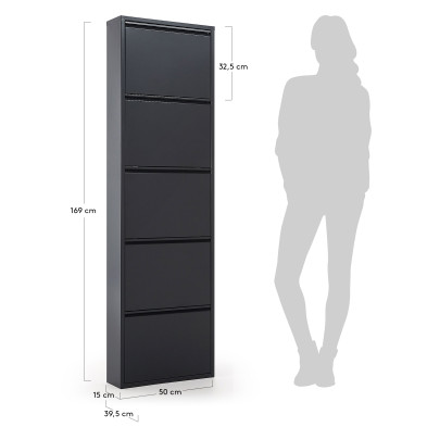 Обувная стойка La Forma Rox 50 x 15 x h169 см, графитовая