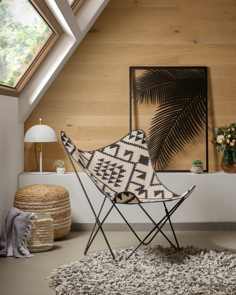 Пуф La Forma Samy 45 x 45 x h40 см, натурально-белый - фото товара