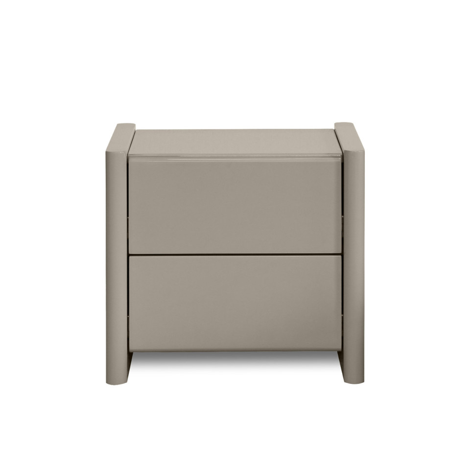 Прикроватная тумбочка Mod Interiors Petra 48 x 42 x h43 см, светло-бежевый глянцевый лак - материал