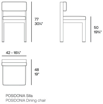 Размеры Стул Vondom Posidonia