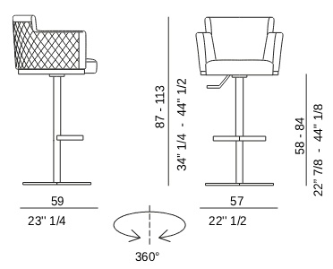 Размеры Барный стул Eforma Ely stool diamond