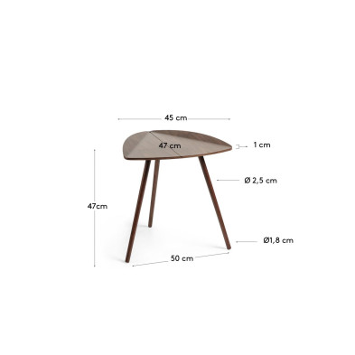 Журнальный столик La Forma Damaris 45 x 47 x h47 см, ореховый шпон