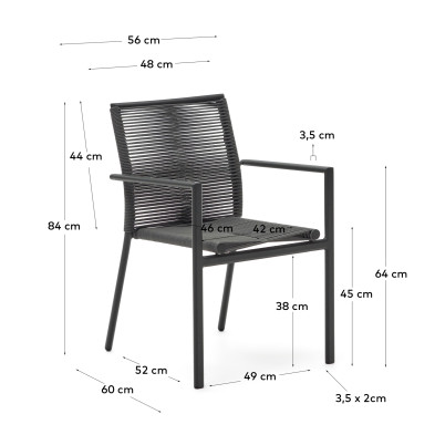 Садовый стул La Forma Culip 56 x 60 x h84 см, серый