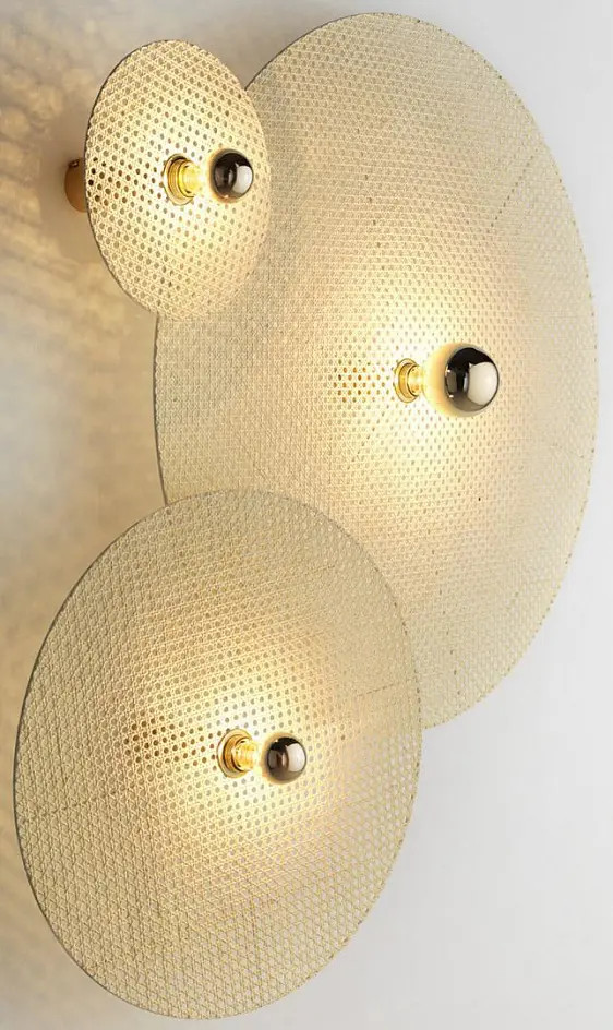 Бра Aromas del Campo Tan Tan диаметр 60 см, чёрный металл и натуральный ротанг