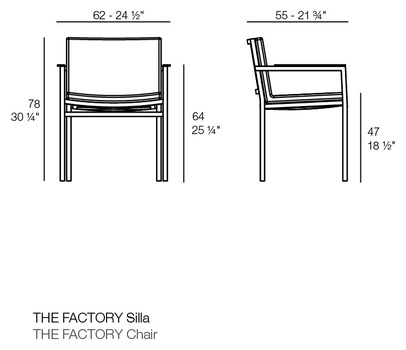 Размеры Стул Vondom The Factory