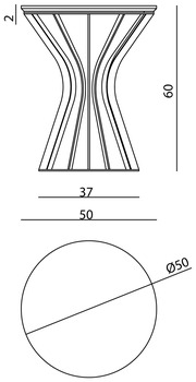Размеры Журнальный стол Visionnaire Solstice Размеры Журнальный стол Visionnaire Solstice