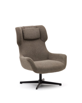 Вращающееся кресло La Forma Zalina 83,5 x 88 x h102 см, из светло-коричневой синели