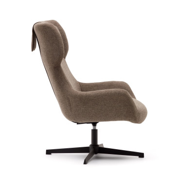 Вращающееся кресло La Forma Zalina 83,5 x 88 x h102 см, из светло-коричневой синели