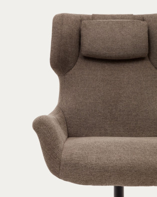 Вращающееся кресло La Forma Zalina 83,5 x 88 x h102 см, из светло-коричневой синели