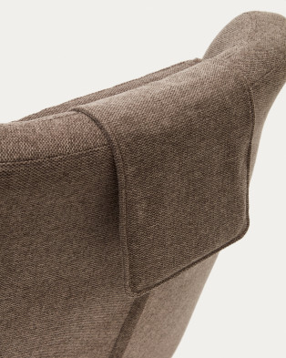 Вращающееся кресло La Forma Zalina 83,5 x 88 x h102 см, из светло-коричневой синели