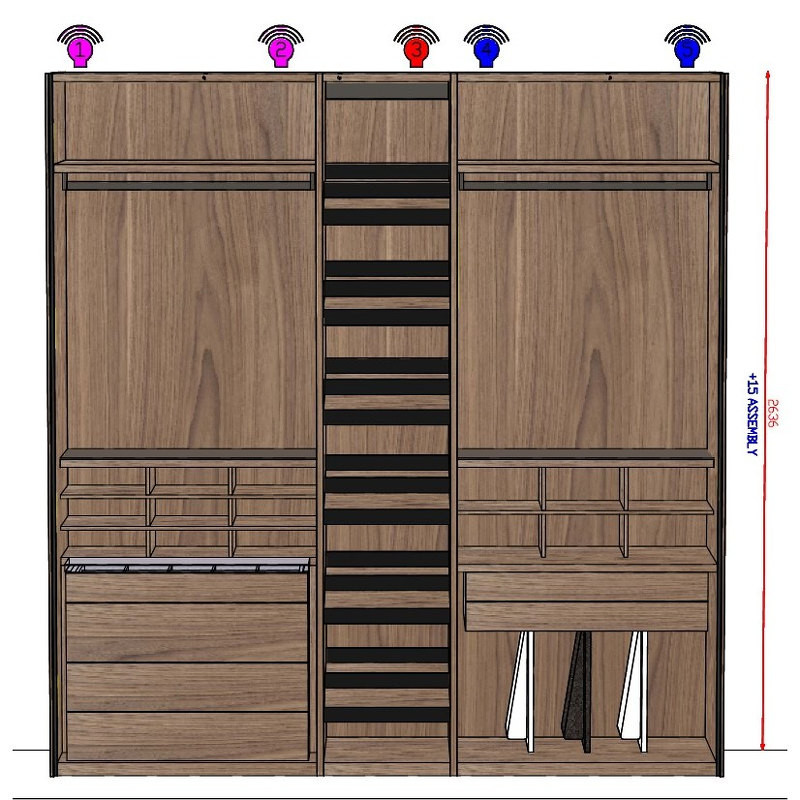Гардероб Caccaro Freed Home 252,5 x 62,7 x 263,6h nc104714