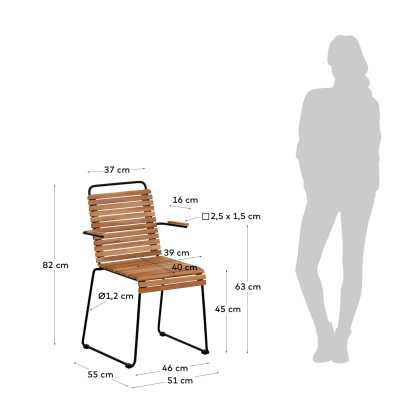 Стул La Forma Yukari 55 x 51 x h82 см, натуральный