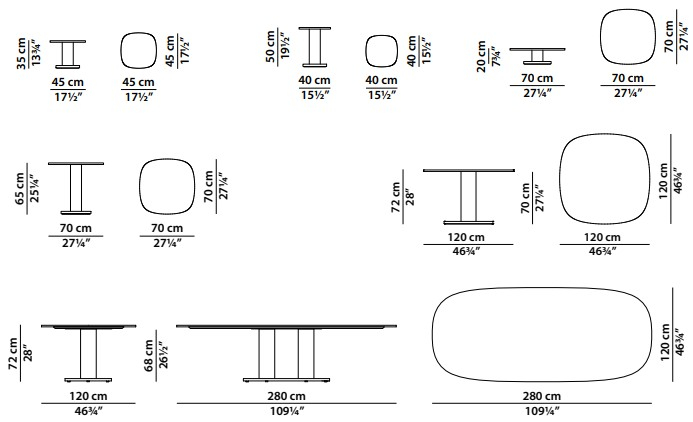 Размеры Стол Baxter Matera Размеры Стол Baxter Matera