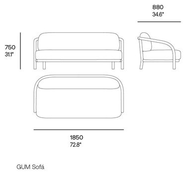 Размеры Диван Vondom Gum