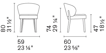 Размеры Стул Calligaris Mara CS2243