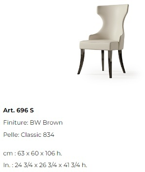 Размеры Стул Bizzotto Italia Hug 696S Размеры Стул Bizzotto Italia Hug 696S