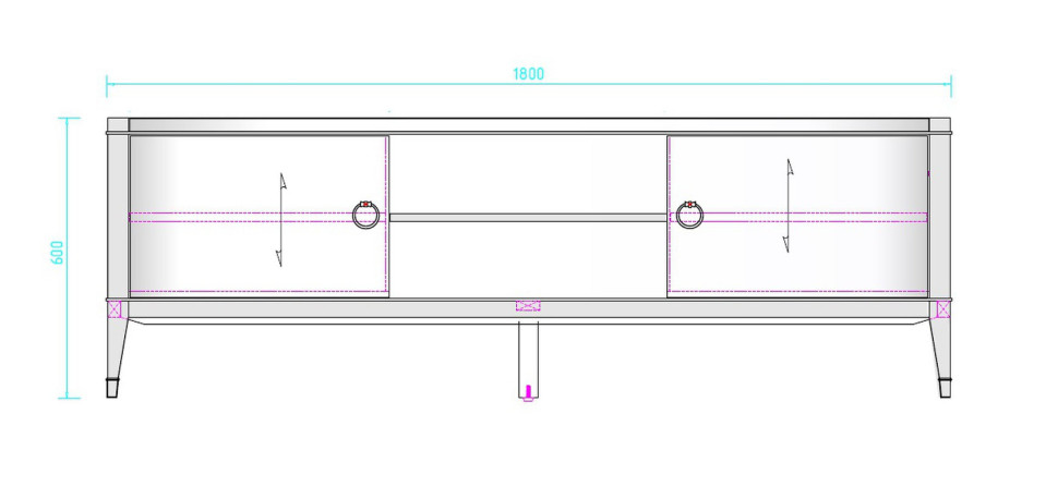ТВ тумба Fratelli Barri Modena 180 x 55 x 61,5h nc45244