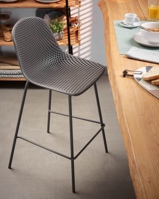 Полубарный стул La Forma Quinby 49 x 49 x h97 см, серый