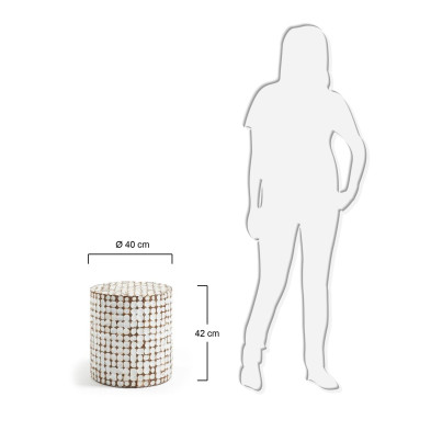 Приставной столик La Forma Coconut 40 x 40 x h42 см, натуральный, белый