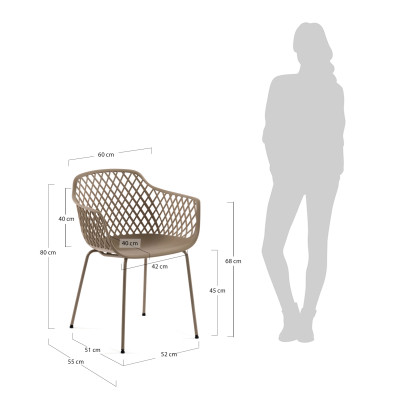 Стул-кресло La Forma Quinn 60 x 55 x h80 см, бежевый