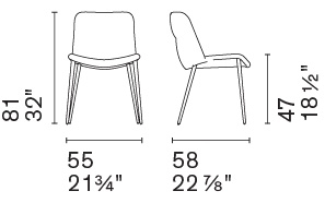 Размеры Стул Calligaris Onda CS2239