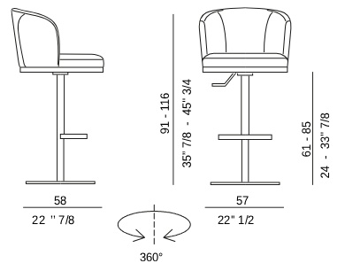 Размеры Барный стул Eforma Ginger stool