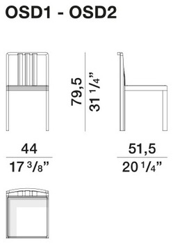 Размеры Стул Molteni 1 2 3